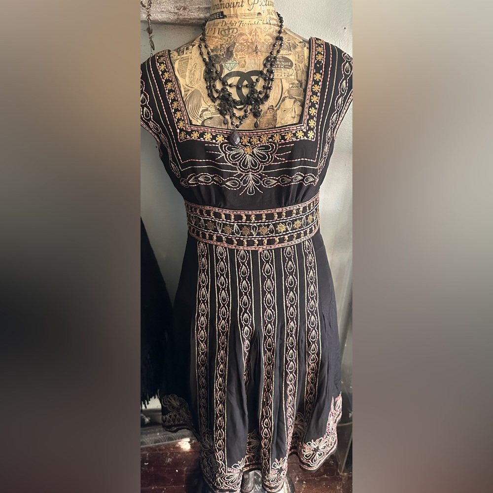 Embroidered Nanette Lenore embellished silk dress